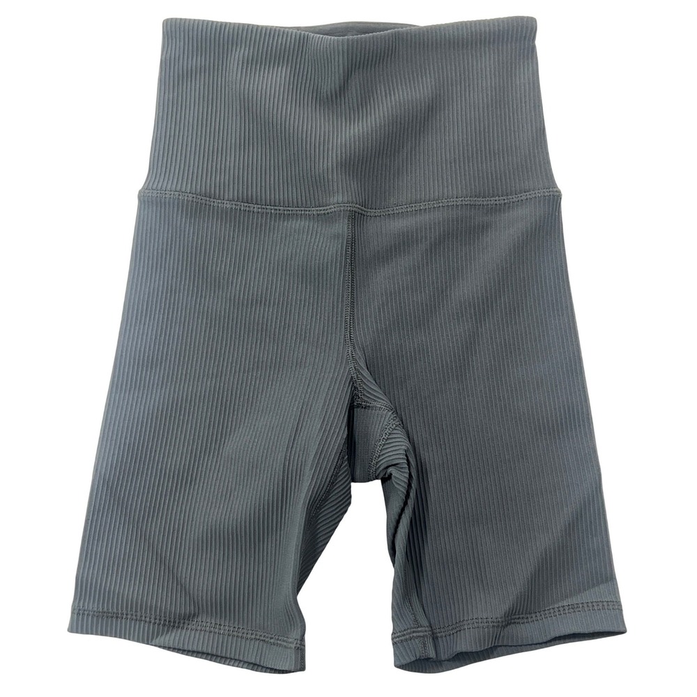 Athleta Blue Ribbed Biker Shorts High Waist XXS Sporty Athletic Streetwear